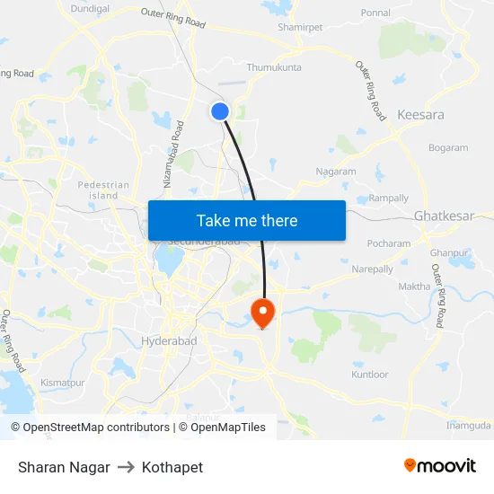Sharan Nagar to Kothapet map