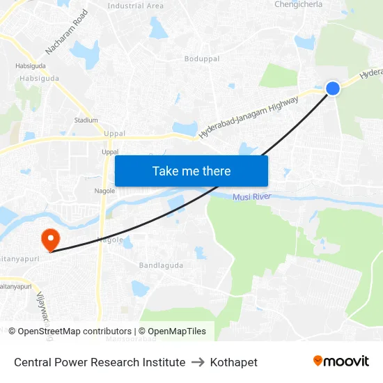 Central Power Research Institute to Kothapet map