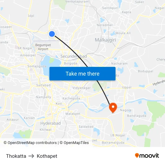 Thokatta to Kothapet map