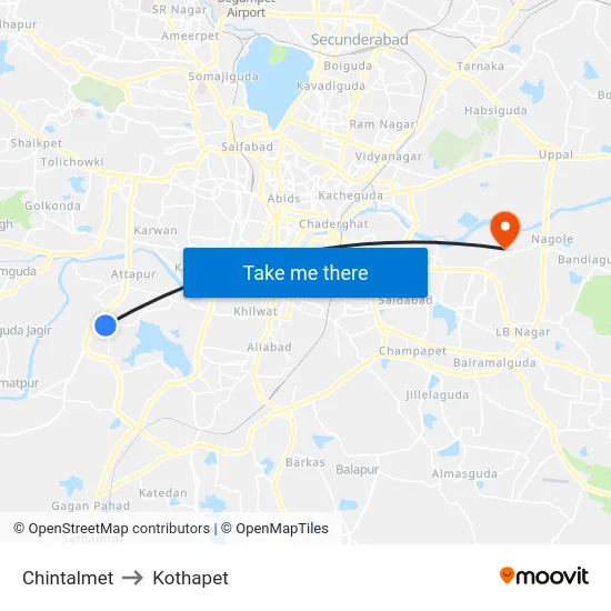 Chintalmet to Kothapet map