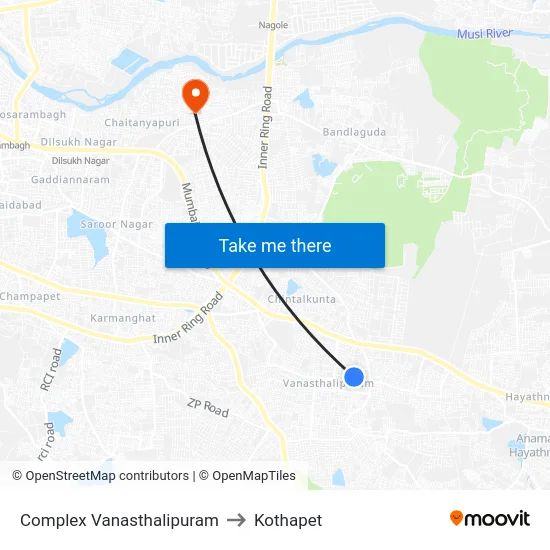 Complex Vanasthalipuram to Kothapet map