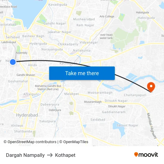 Dargah Nampally to Kothapet map