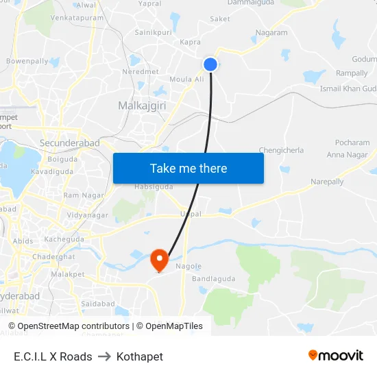 E.C.I.L X Roads to Kothapet map