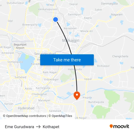 Eme Gurudwara to Kothapet map