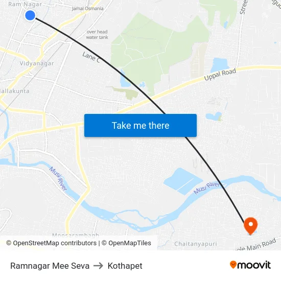 Ramnagar Mee Seva to Kothapet map