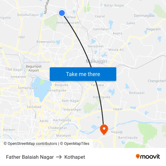 Father Balaiah Nagar to Kothapet map