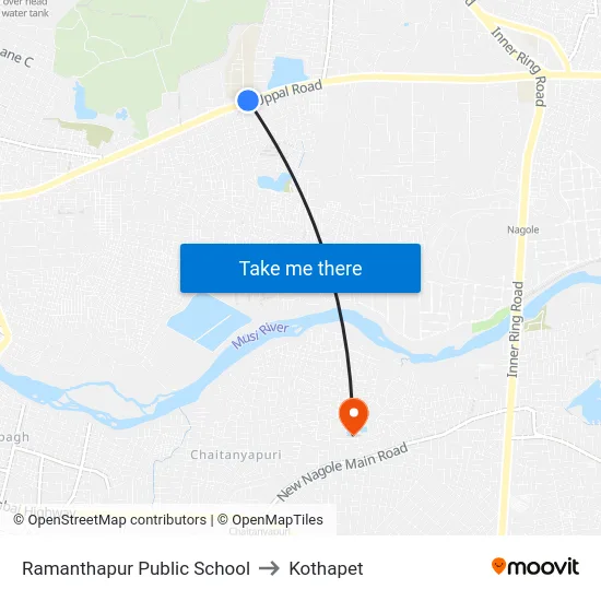 Ramanthapur Public School to Kothapet map