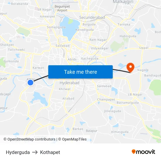 Hyderguda to Kothapet map