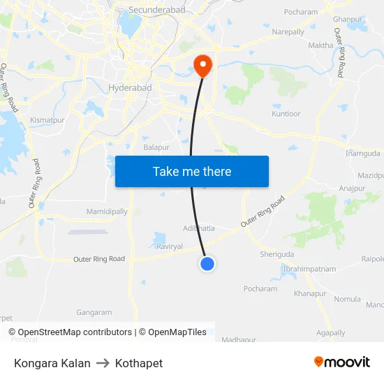 Kongara Kalan to Kothapet map