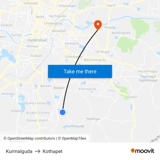 Kurmalguda to Kothapet map