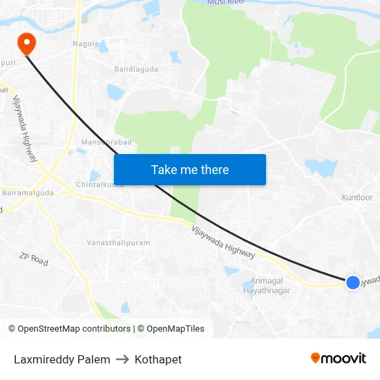 Laxmireddy Palem to Kothapet map