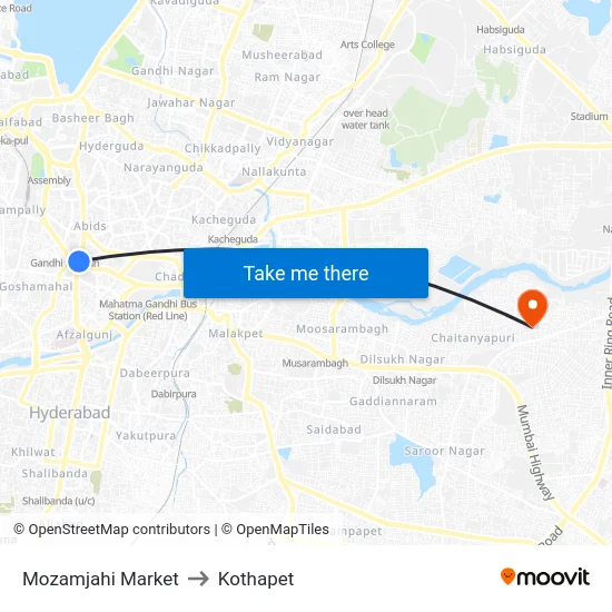 Mozamjahi Market to Kothapet map