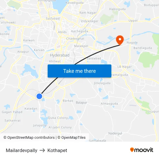 Mailardevpally to Kothapet map