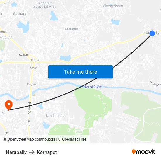Narapally to Kothapet map