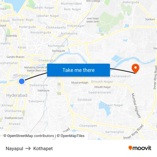 Nayapul to Kothapet map