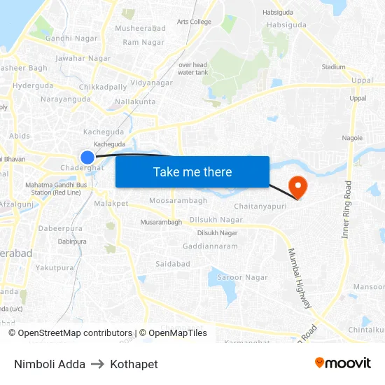 Nimboli Adda to Kothapet map