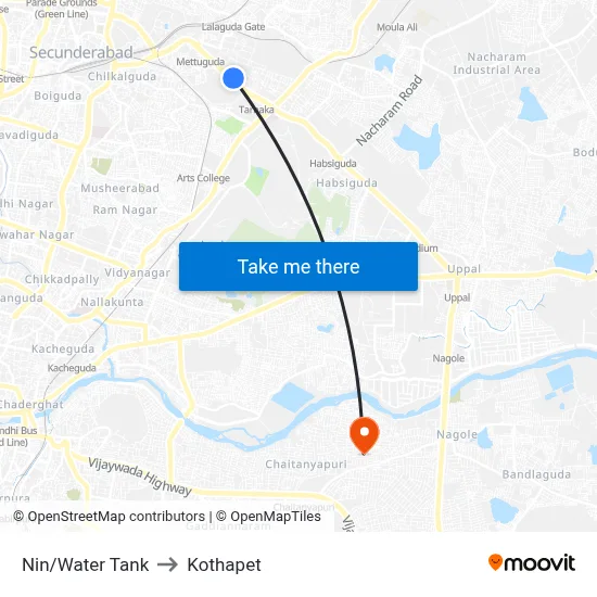 Nin/Water Tank to Kothapet map