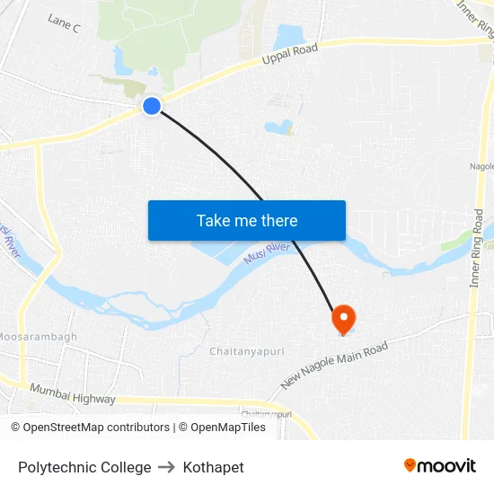 Polytechnic College to Kothapet map