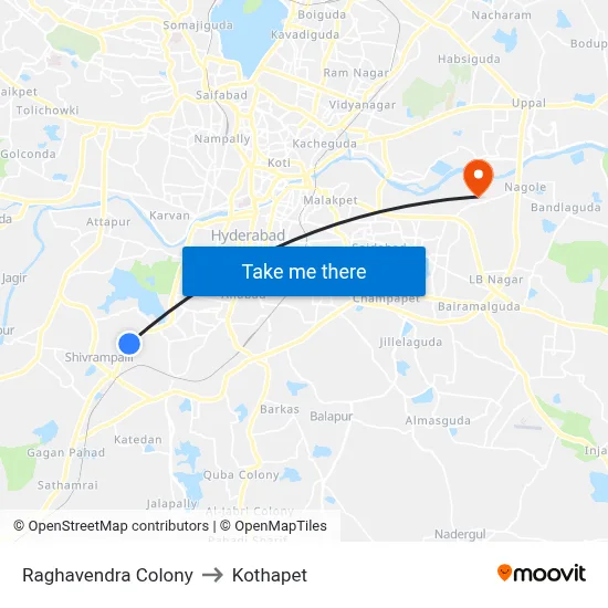 Raghavendra Colony to Kothapet map