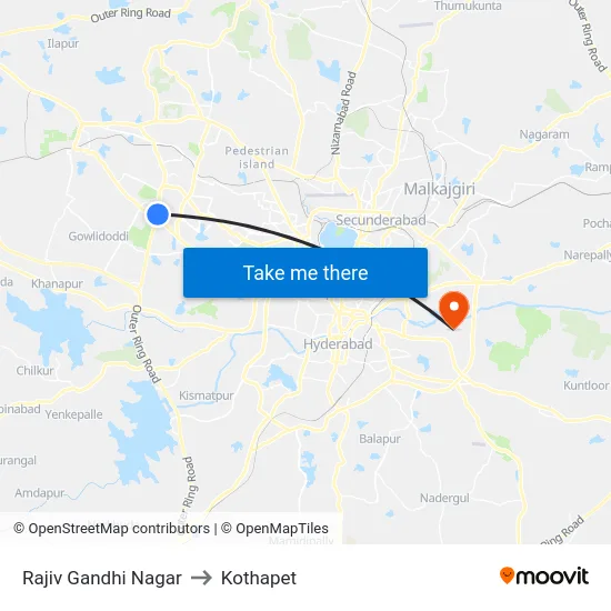 Rajiv Gandhi Nagar to Kothapet map