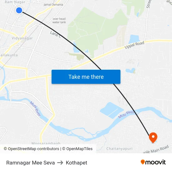 Ramnagar Mee Seva to Kothapet map