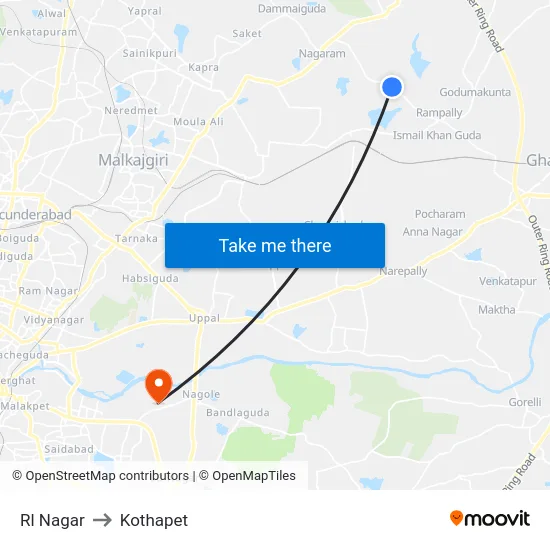 Rl Nagar to Kothapet map