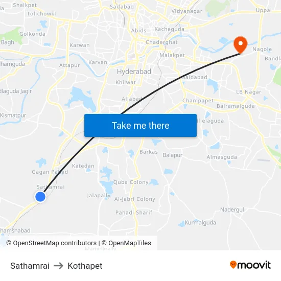 Sathamrai to Kothapet map