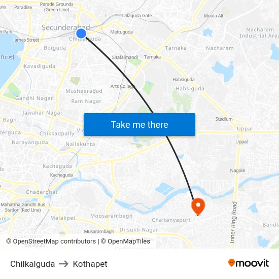 Chilkalguda to Kothapet map