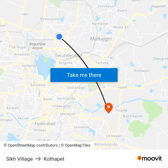 Sikh Village to Kothapet map