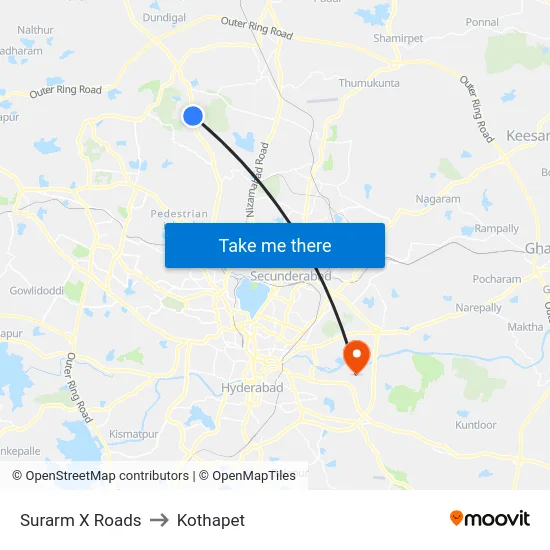 Surarm X Roads to Kothapet map
