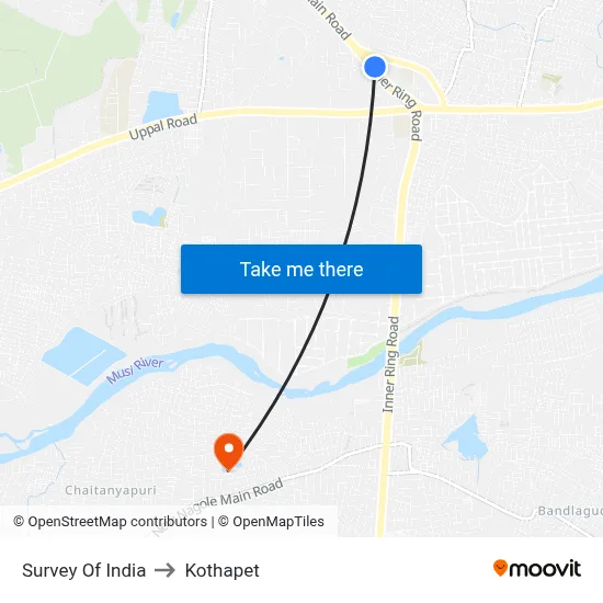 Survey Of India to Kothapet map