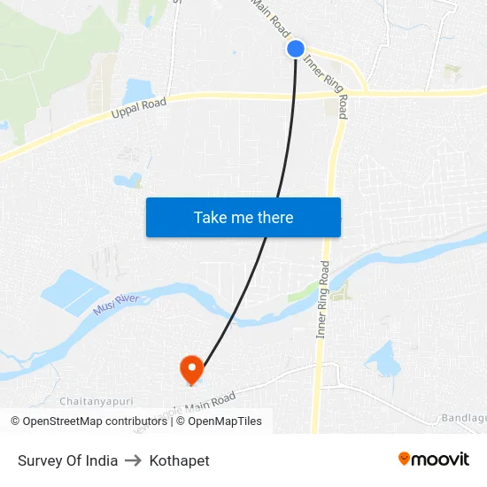 Survey Of India to Kothapet map
