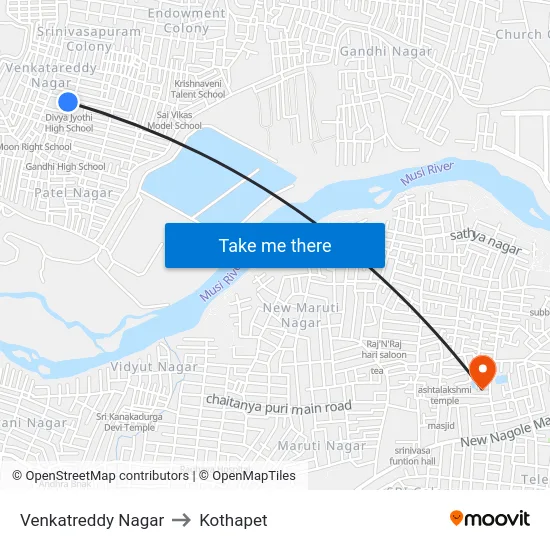 Venkatreddy Nagar to Kothapet map