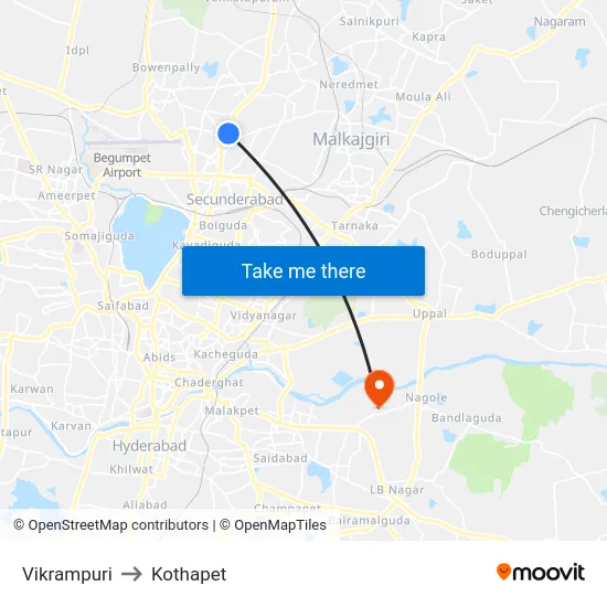 Vikrampuri to Kothapet map