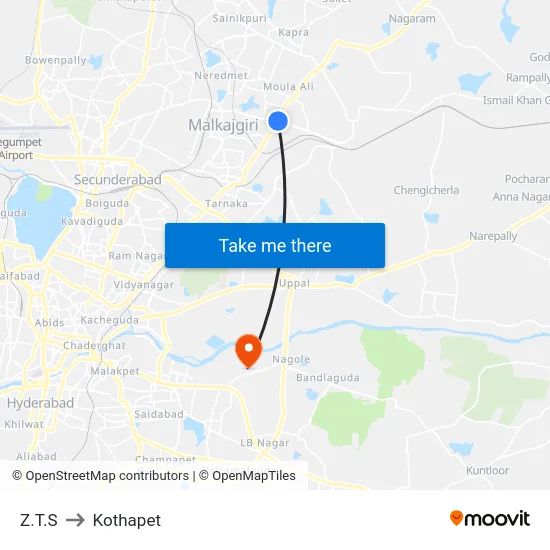 Z.T.S to Kothapet map