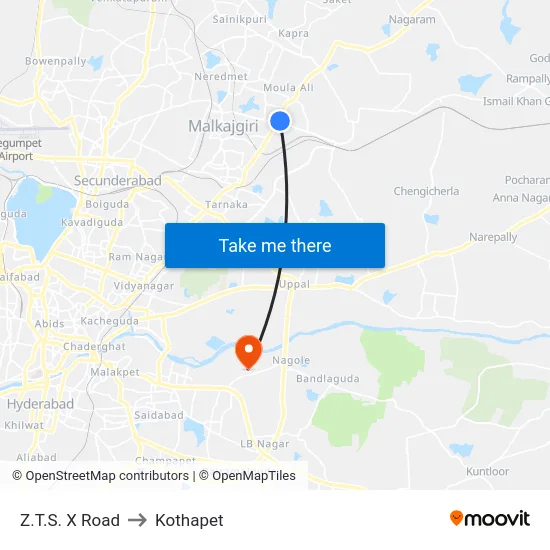 Z.T.S. X Road to Kothapet map