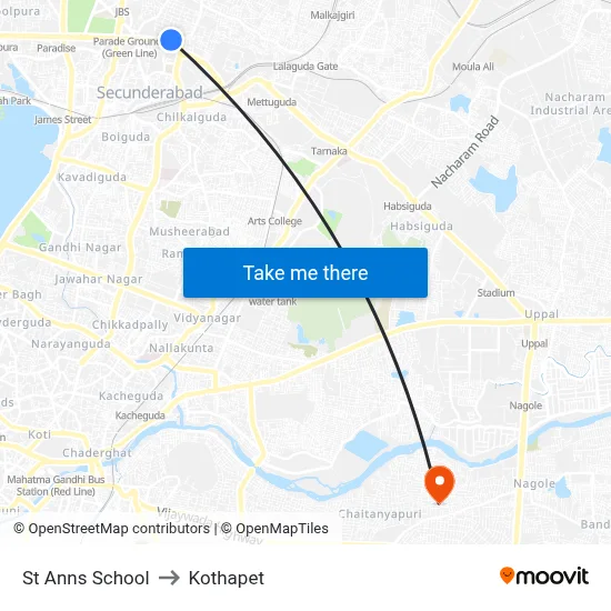 St Anns School to Kothapet map