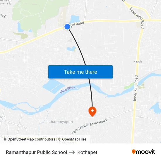Ramanthapur Public School to Kothapet map