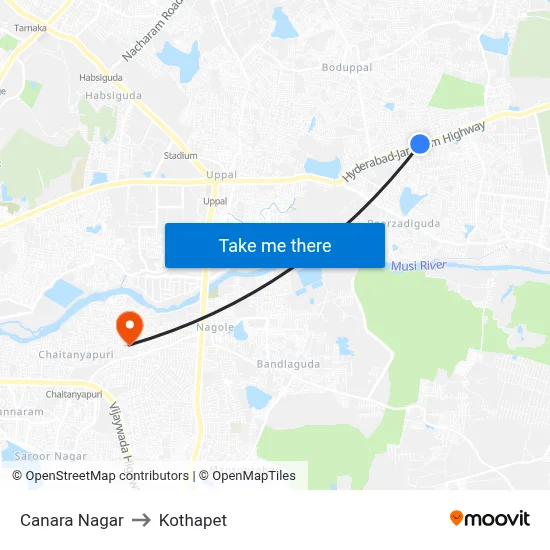 Canara Nagar to Kothapet map