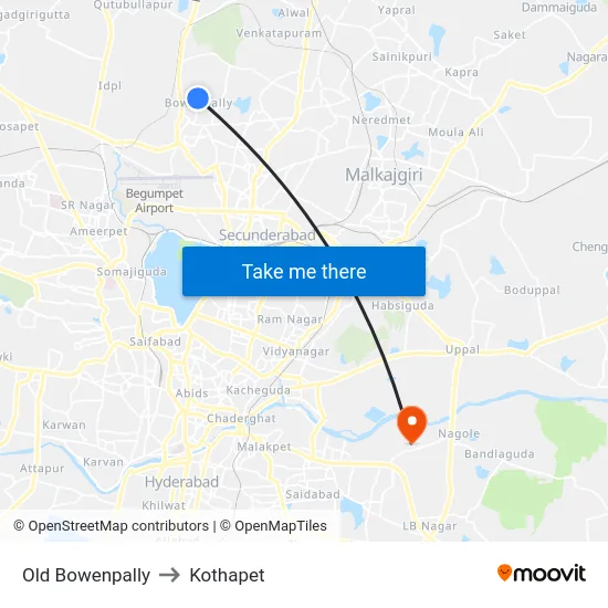 Old Bowenpally to Kothapet map