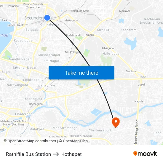 Rathifile Bus Station to Kothapet map