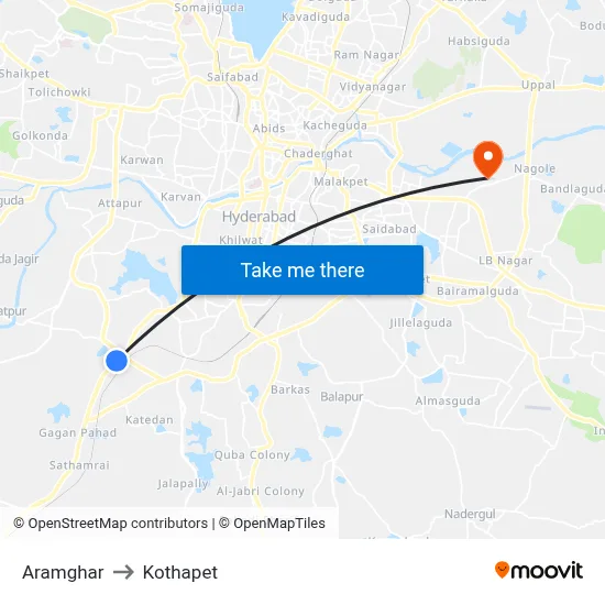 Aramghar to Kothapet map