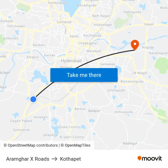 Aramghar X Roads to Kothapet map