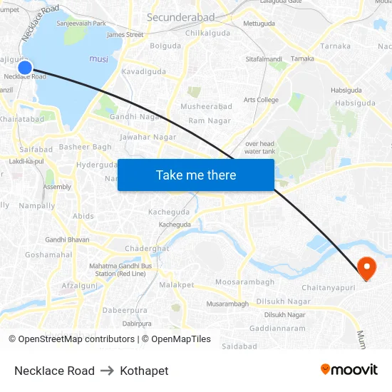 Necklace Road to Kothapet map