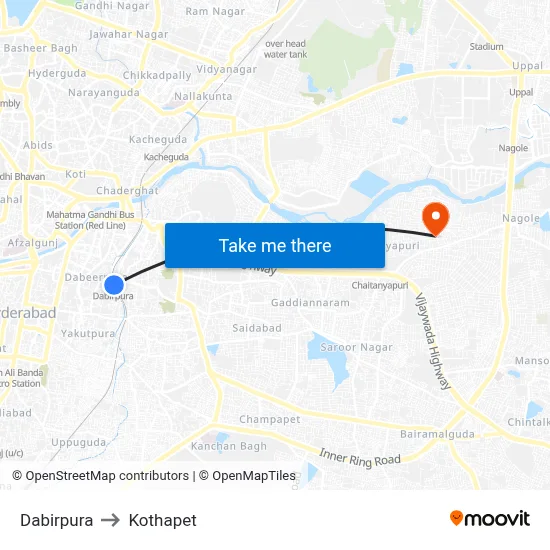 Dabirpura to Kothapet map