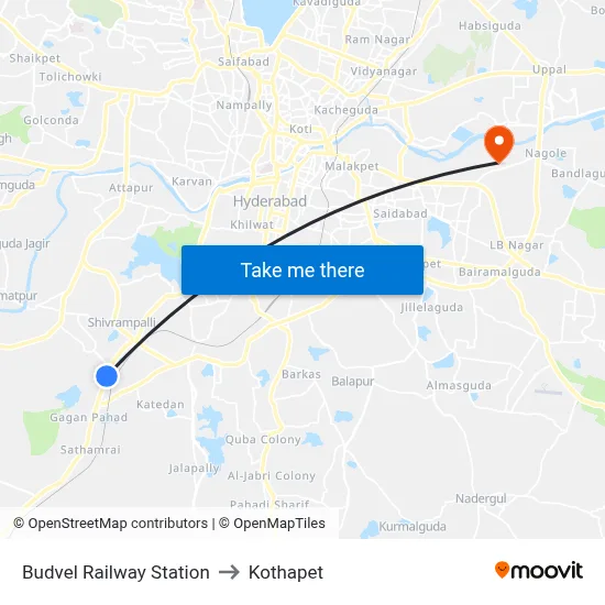 Budvel Railway Station to Kothapet map