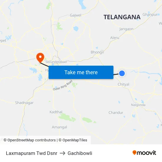 Laxmapuram Twd Dsnr to गाचीबाउली map