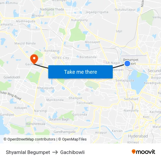 Shyamlal  Bangla Twd Ameerpet to Gachibowli map