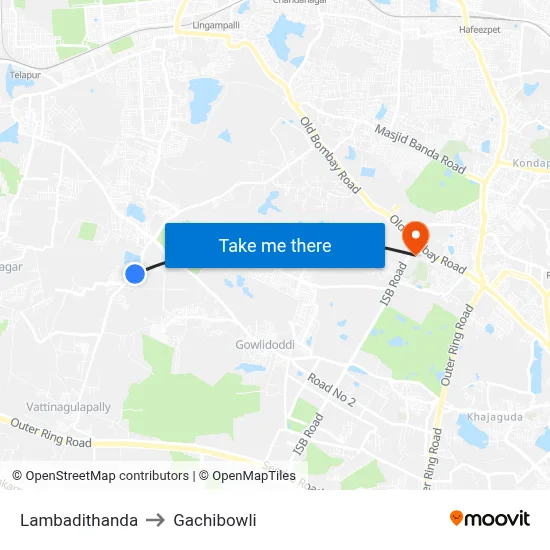 Lambadithanda to Gachibowli map