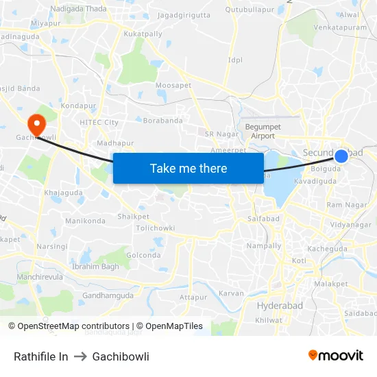 Rathifile In to Gachibowli map